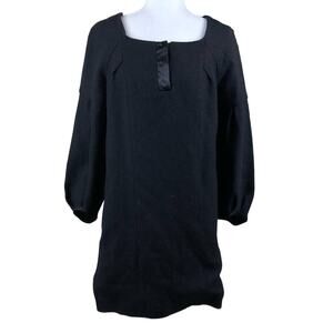 VANESSA BRUNO Athe Black Wool Midi Dress Size 38 Classic Shift US 4/6